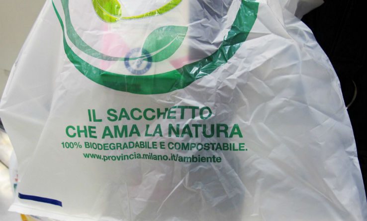 Sacchetto di plastica biodegradabile